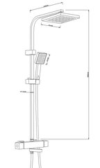 Prekė su pažeista pakuote. Termostatinė dušo sistema CUBE 202 TDS kaina ir informacija | Santechnikos prekės su pažeista pakuote | pigu.lt