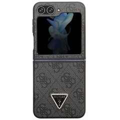 Guess GUHCZF5P4TDPK F731 Z Flip5 czarny|black hardcase Leather 4G Diamond Triangle цена и информация | Чехлы для телефонов | pigu.lt