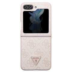 Guess GUHCZF5P4TDPP F731 Z Flip5 różowy|pink hardcase Leather 4G Triangle Strass цена и информация | Чехлы для телефонов | pigu.lt