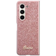 Guess GUHCZFD5HGGSHP F946 Z Fold5 różowy|pink hardcase Glitter Script цена и информация | Чехлы для телефонов | pigu.lt