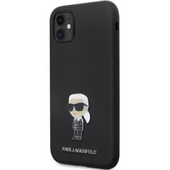 Karl Lagerfeld KLHCN61SMHKNPK iPhone 11 | Xr 6.1" czarny|black Silicone Ikonik Metal Pin цена и информация | Чехлы для телефонов | pigu.lt