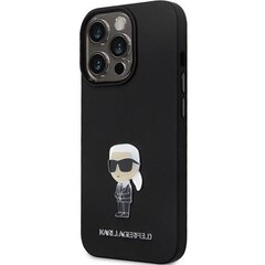 Karl Lagerfeld KLHCP13LSMHKNPK iPhone 13 Pro | 13 6.1" czarny|black Silicone Ikonik Metal Pin цена и информация | Чехлы для телефонов | pigu.lt