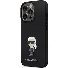 Karl Lagerfeld KLHCP14XSMHKNPK iPhone 14 Pro Max 6.7" czarny|black Silicone Ikonik Metal Pin цена и информация | Чехлы для телефонов | pigu.lt
