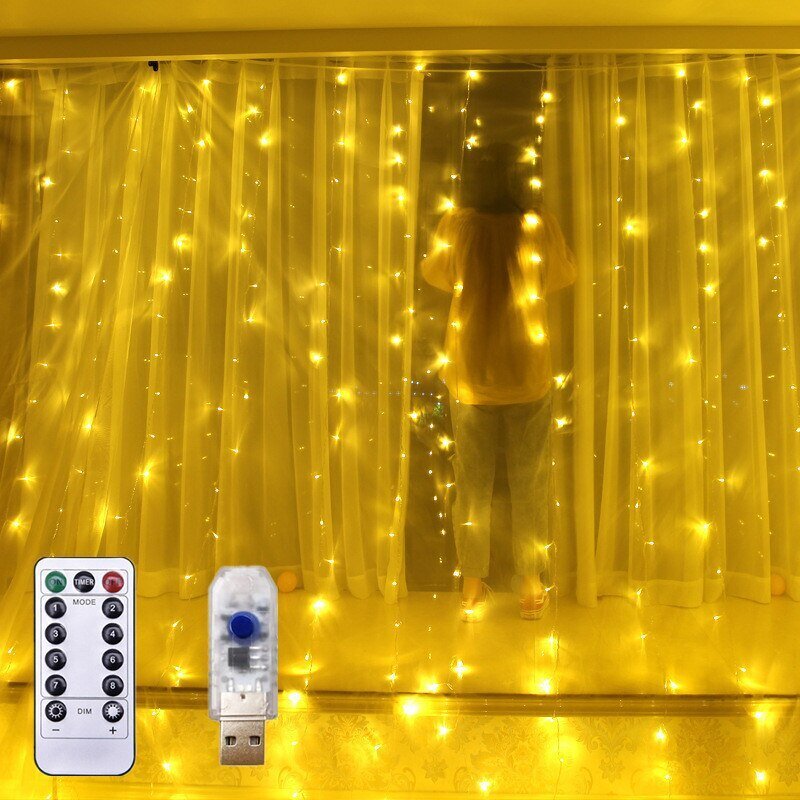 Klėdinė girlianda juosta užuolaida, 300 LED, 3 m x 3 m цена и информация | Girliandos | pigu.lt