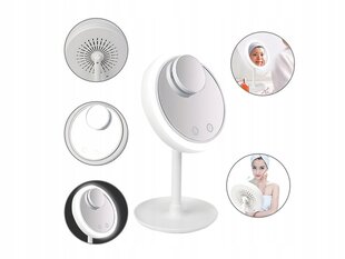 LED-зеркало для макияжа с вентилятором MirrorBreeze Pro, Ø 20 см цена и информация | Косметички, косметические зеркала | pigu.lt
