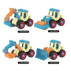 Išardomų žaislinių statybinių automobilių rinkinys 4in1 kaina ir informacija | Žaislai berniukams | pigu.lt