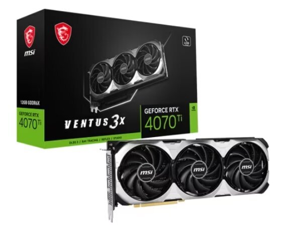 MSI GeForce RTX 4070 Ti Ventus 3X E 12G OC (V513-249R) цена и информация | Vaizdo plokštės (GPU) | pigu.lt