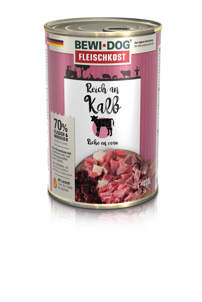 Bewi dog Rich in Veal šunų konservai su veršiena 400 g × 6 vnt kaina ir informacija | Konservai šunims | pigu.lt