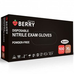 Vienkartinės nitrilinės pirštinės Berry Black, XL dydis, 10 x 100 vnt. kaina ir informacija | Pirmoji pagalba | pigu.lt