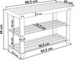 Batų lentyną, 65.5x25.5x45 cm, juoda kaina ir informacija | Batų spintelės, lentynos ir suolai | pigu.lt