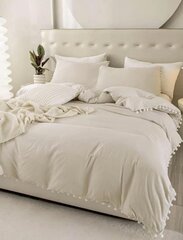 Комплект постельного белья Pom Pom Decor (220x230 см), 3 части, Белый цена и информация | Комплекты постельного белья | pigu.lt