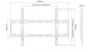 Кронштейн Sunne Wall mount, 37-70-EF, 37-70 , Fix цена и информация | Кронштейны и крепления для телевизоров | pigu.lt