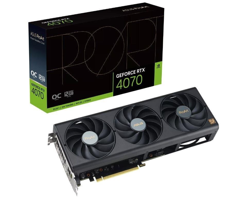 Asus ProArt GeForce RTX 4070 OC Edition (PROART-RTX4070-O12G) kaina ir informacija | Vaizdo plokštės (GPU) | pigu.lt