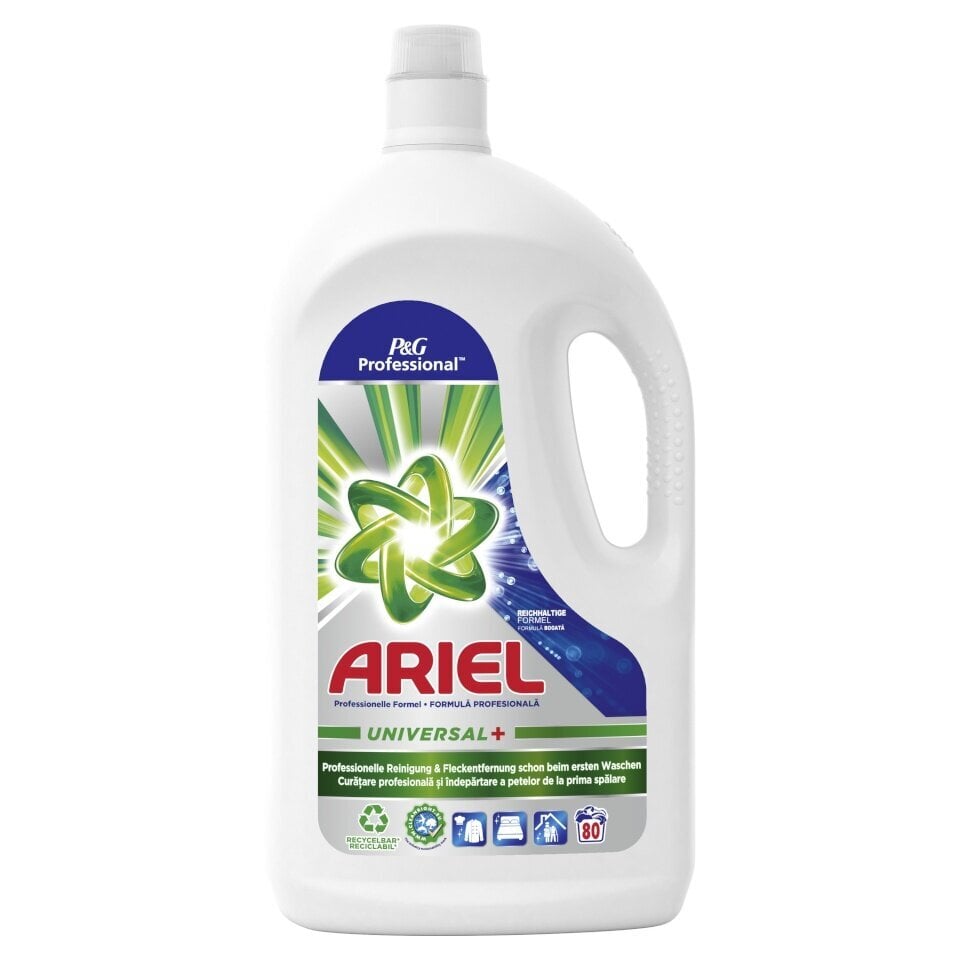 Ariel Professional Universal+ skalbimo skystis baltiems audiniams skalbti, 4 L kaina ir informacija | Skalbimo priemonės | pigu.lt