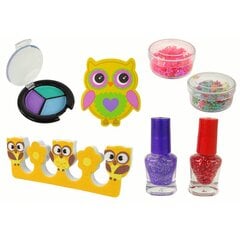Kosmetikos ir nagų dailės rinkinys vaikams LeanToys Owl Nail Art Makeup Set, 1 vnt. цена и информация | Косметика для мам и детей | pigu.lt