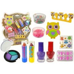 Kosmetikos ir nagų dailės rinkinys vaikams LeanToys Owl Nail Art Makeup Set, 1 vnt. kaina ir informacija | Kosmetika vaikams ir mamoms | pigu.lt