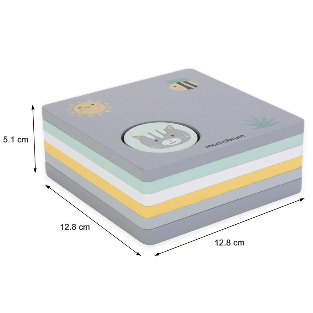 Medinių dėlionių žaidimas Formos Mamabrum kaina ir informacija | Lavinamieji žaislai | pigu.lt
