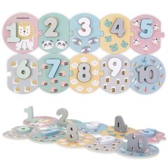 Edukacyjne puzzle drewniane z cyframi цена и информация | Развивающие игрушки | pigu.lt