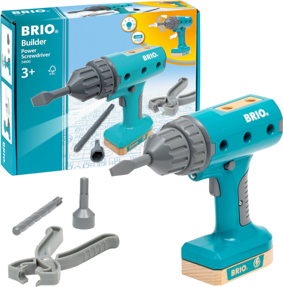 Žaislinis atsuktuvas BRIO Builder 34600 kaina ir informacija | Žaislai berniukams | pigu.lt