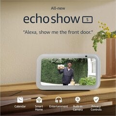 Amazon Echo Show 5 (3 kartos), balta kaina ir informacija | Stebėjimo kameros | pigu.lt