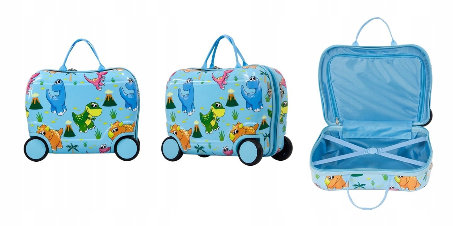 Vaikiškas lagaminas Dino blue, 25l, mėlynas kaina ir informacija | Lagaminai, kelioniniai krepšiai | pigu.lt