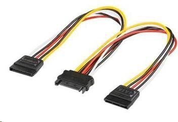 Wentronic 95114 GB SATA lizdas su 2x SATA kištuko vidinio maitinimo adapterio kabeliu, 0,2m цена и информация | Kabeliai ir laidai | pigu.lt