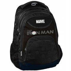 Mokyklinė kuprinė BeUniq Iron Man Black AV23SS-2708, 40x30x18 cm цена и информация | Школьные рюкзаки, спортивные сумки | pigu.lt