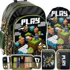Mokyklinė kuprinė su priedais Paso Minecraft PP22GM-090, 3 dalių kaina ir informacija | Kuprinės mokyklai, sportiniai maišeliai | pigu.lt