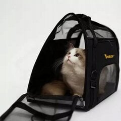 Gyvūnų transportavimo krepšys Purlov, juodas kaina ir informacija | Transportavimo narvai, krepšiai | pigu.lt