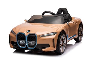 Vienvietis elektromobilis vaikams BMW I4 4X4 Delux, rudas цена и информация | BMW Товары для детей и младенцев | pigu.lt