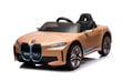 Vienvietis elektromobilis vaikams BMW I4 4X4 Delux, rudas kaina ir informacija | Elektromobiliai vaikams | pigu.lt