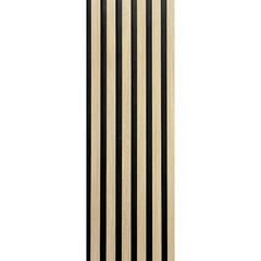 Akustinė linijinė dekoratyvinė plokštė su balinta ąžuolo fanera. 2,5m kaina ir informacija | Plytelės sienoms | pigu.lt