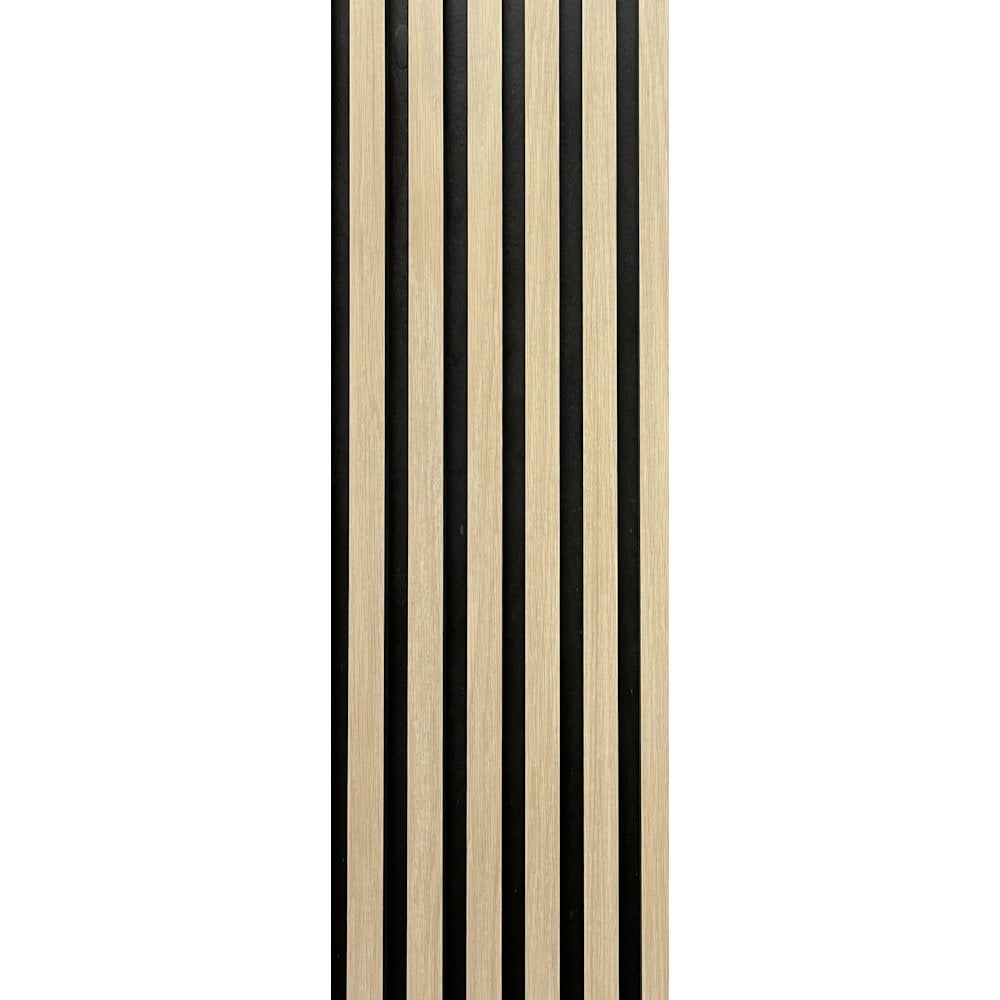 Akustinė linijinė dekoratyvinė plokštė su balinta ąžuolo fanera. 2,5m kaina ir informacija | Plytelės sienoms | pigu.lt