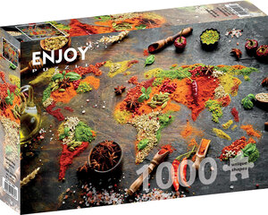 Dėlionė Enjoy Puzzle Pasaulio žemėlapis prieskoniuose 1000 vnt. kaina ir informacija | Dėlionės (puzzle) | pigu.lt