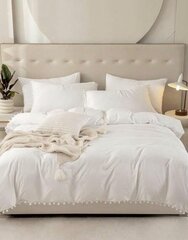 Комплект постельного белья Pom Pom Decor (160x220 см), 3 части, Белый цена и информация | Комплекты постельного белья | pigu.lt