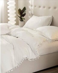 Комплект постельного белья Pom Pom Decor (160x220 см), 3 части, Белый цена и информация | Комплекты постельного белья | pigu.lt