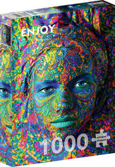 Женщина с цветным художественным макияжем 1000 шт. цена и информация | Пазлы | pigu.lt