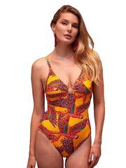 Утягивающий слитный купальник Deidad Tropical Wings Yellow - Multicolor kaina ir informacija | Купальники | pigu.lt