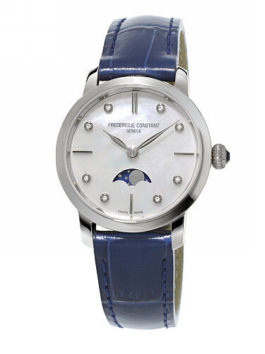 Laikrodis moterims Frederique Constant Slimline Moonphase FC-206MPWD1S6 kaina ir informacija | Moteriški laikrodžiai | pigu.lt