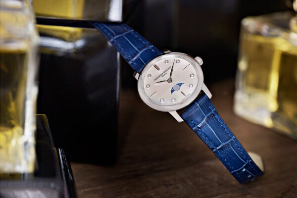 Laikrodis moterims Frederique Constant Slimline Moonphase FC-206MPWD1S6 kaina ir informacija | Moteriški laikrodžiai | pigu.lt