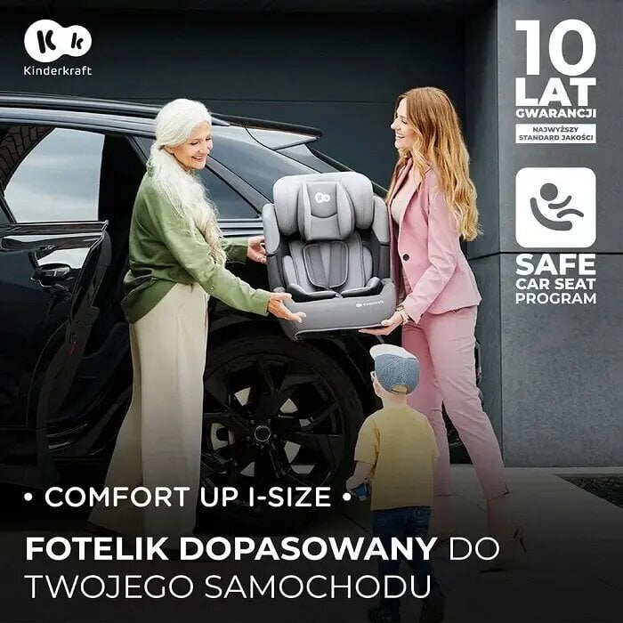 Automobilinė kėdutė Kinderkraft Comfort Up i-Size, 9-36 kg, grey kaina ir informacija | Autokėdutės | pigu.lt