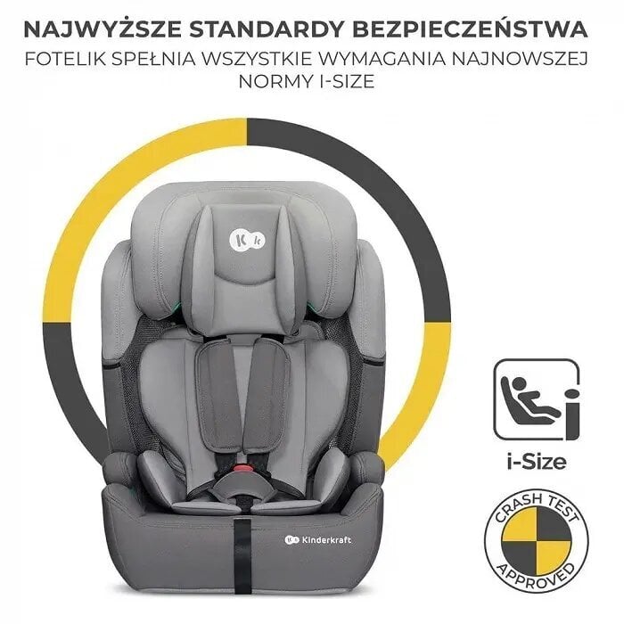 Automobilinė kėdutė Kinderkraft Comfort Up i-Size, 9-36 kg, grey kaina ir informacija | Autokėdutės | pigu.lt