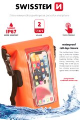 Swissten Waterproof Universal Phone Case Водонепроницаемый Чехол для Телефона 2L цена и информация | Чехлы для телефонов | pigu.lt