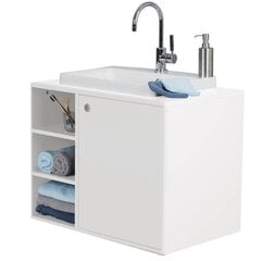 Vonios spintelė su praustuvu Tenzo Color Bath, 80x50x62 cm, balta kaina ir informacija | Vonios spintelės | pigu.lt