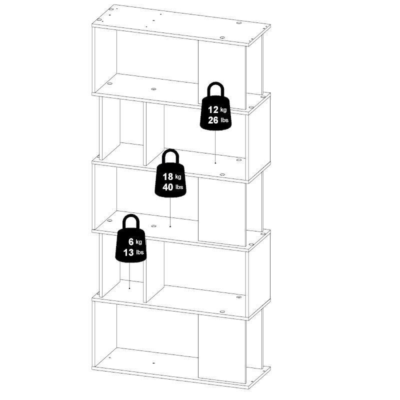 Lentyna Aatrium Maze, 80x29,5x173,5 cm, pilka/balta kaina ir informacija | Lentynos | pigu.lt