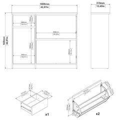 Галошница Aatrium Naia, 109x31,5x93 см, черный цвет цена и информация | Полки для обуви, банкетки | pigu.lt