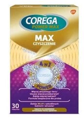 Dantų protezų valomosios tabletės Corega Max Clean, N30 цена и информация | Зубные щетки, пасты | pigu.lt