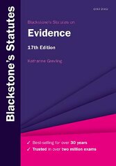 Blackstone's Statutes on Evidence 17th Revised edition kaina ir informacija | Ekonomikos knygos | pigu.lt