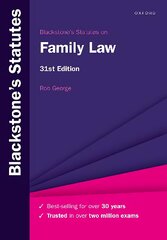 Blackstone's Statutes on Family Law 31st Revised edition kaina ir informacija | Ekonomikos knygos | pigu.lt