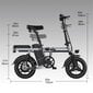 Elektriniai dviračiai Engwe T14 14", pilkas kaina ir informacija | Elektriniai dviračiai | pigu.lt